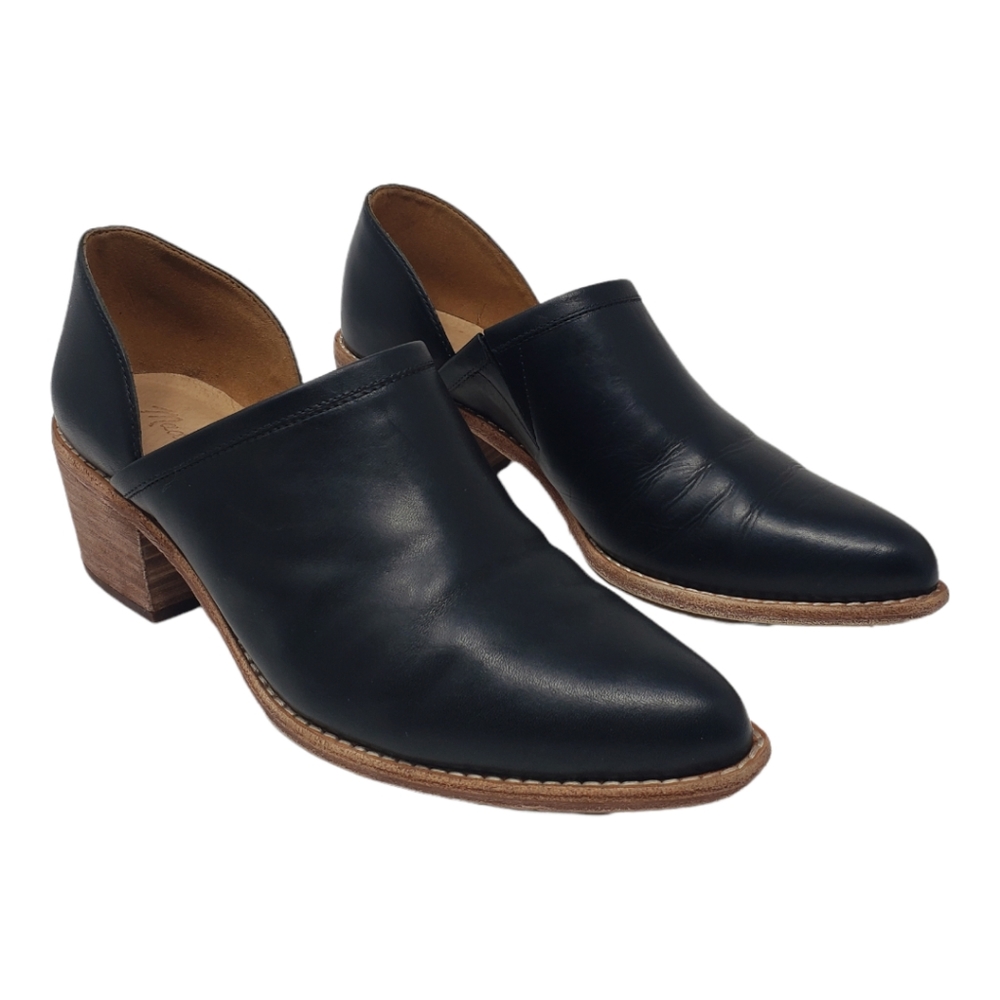 Madewell The Brady Lowcut Bootie Black Leather Size 8.5 Ankle Boots Shoes